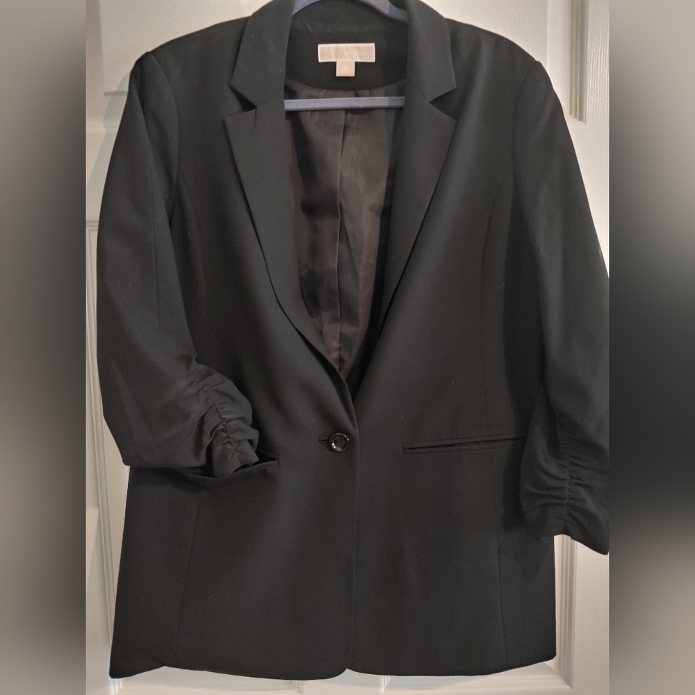 Michael Kors SZ14 Black Scrunched sleeve Blazer
